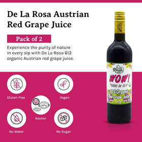 De La Rosa 613 juice pouring into glass, no sugar added option for pure flavor