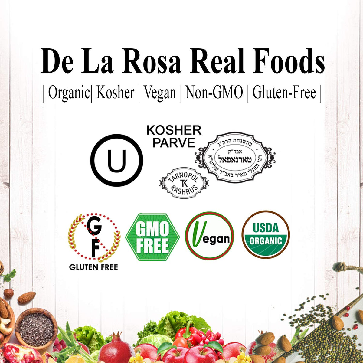 Kitchen setup with De La Rosa 613 bottle and fresh herbs.