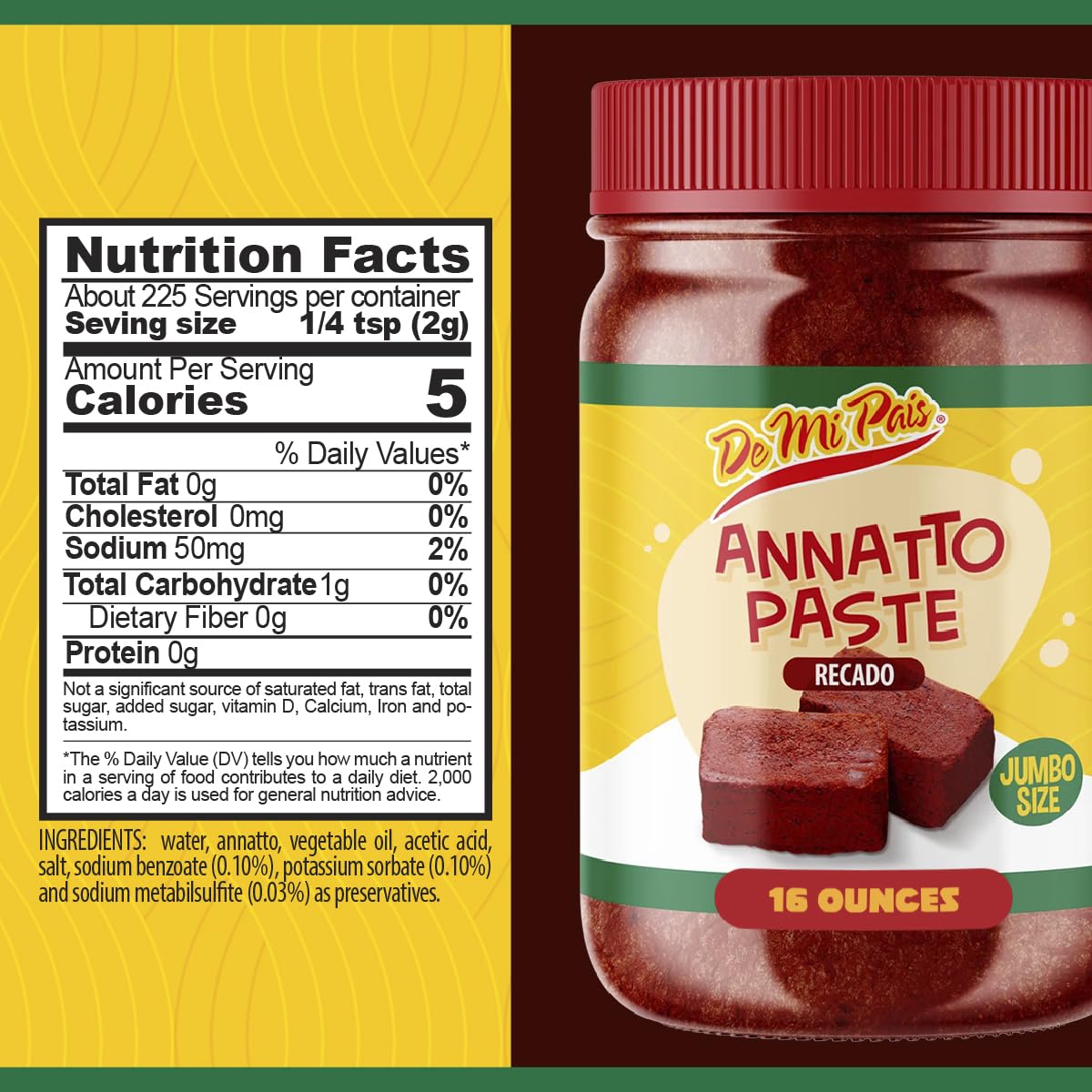 De Mi Pais annatto paste color-rich dish ready in minutes
