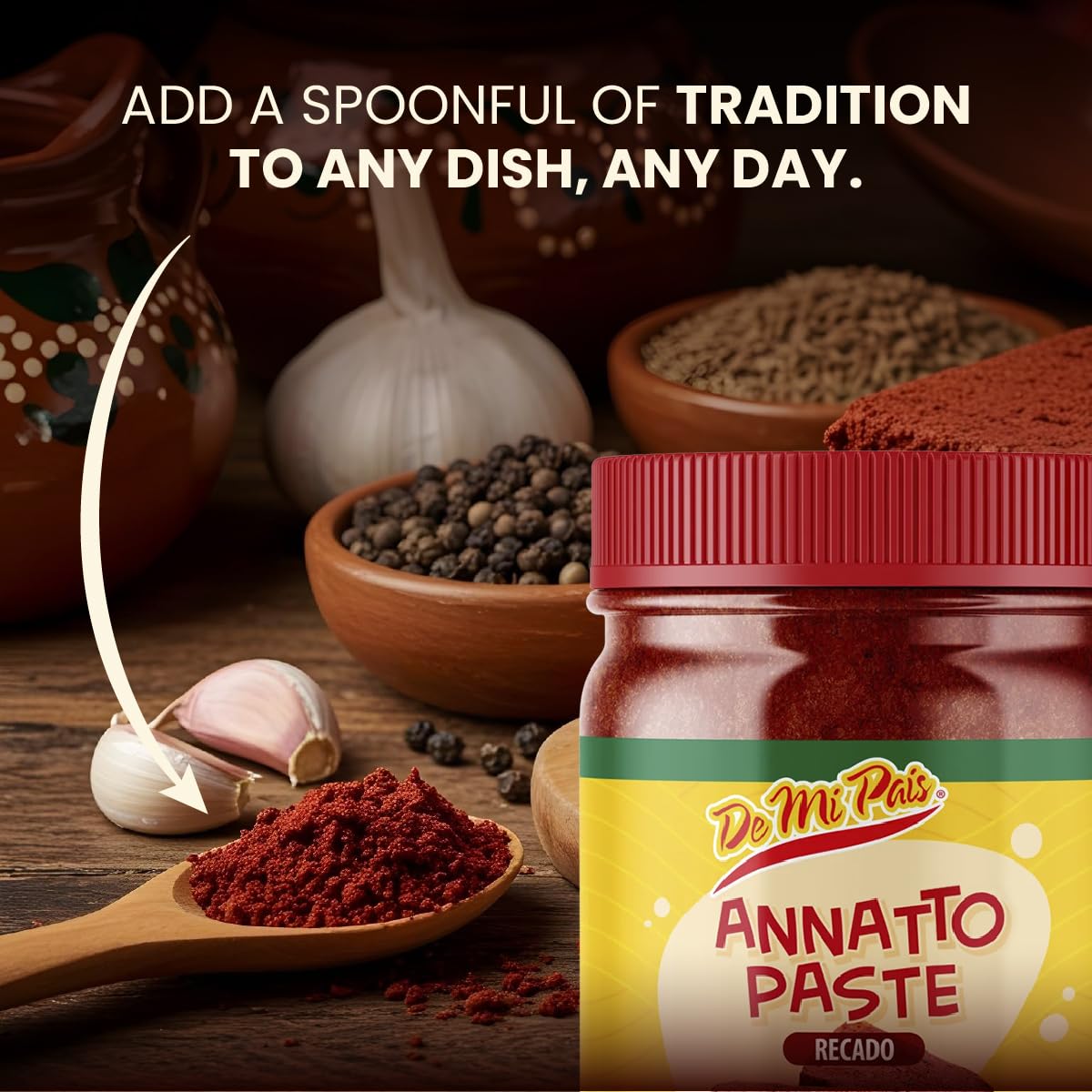 De Mi Pais tacos with achiote seasoning showing vibrant color and texture