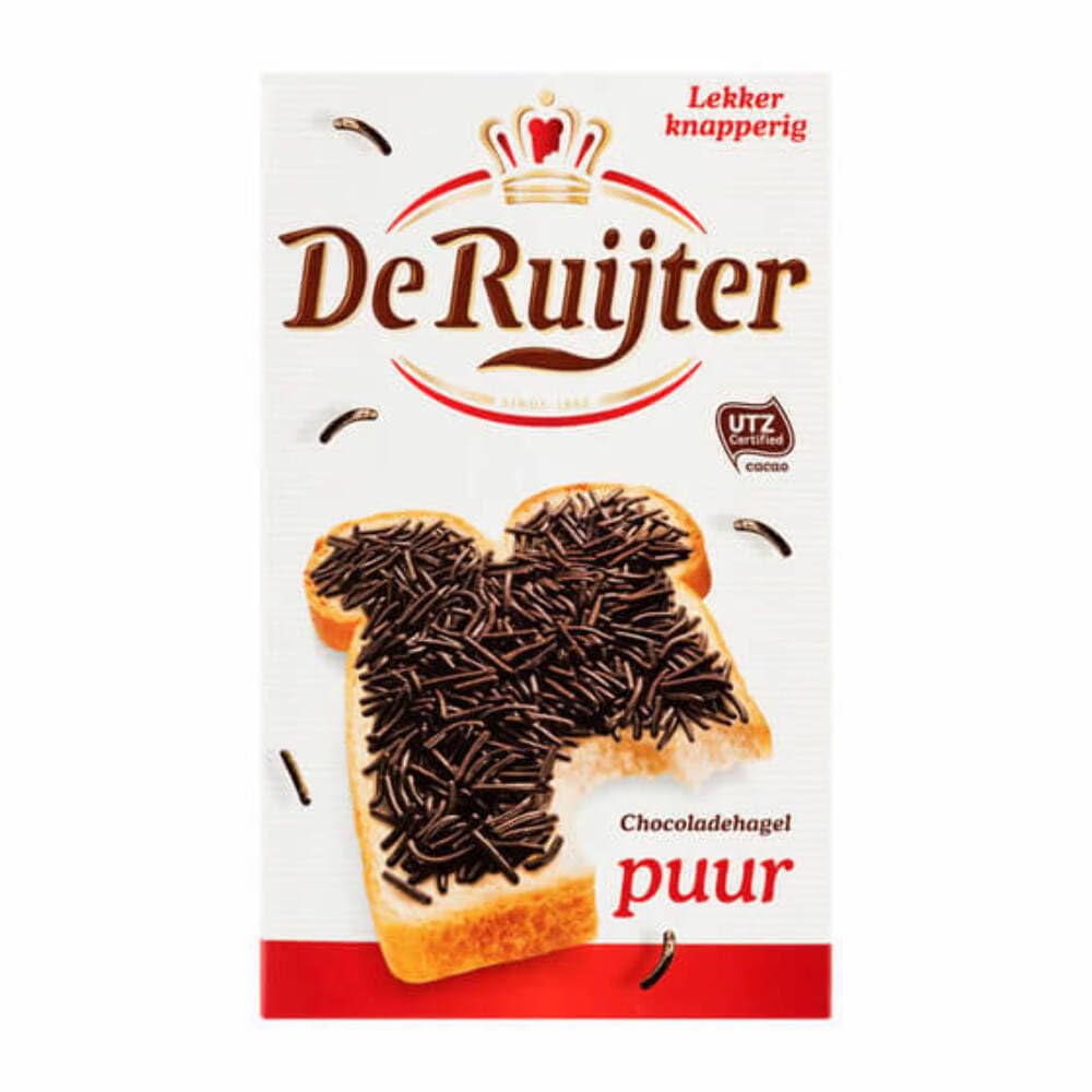 De Ruijter dark chocolate sprinkles add a glossy topping to desserts.