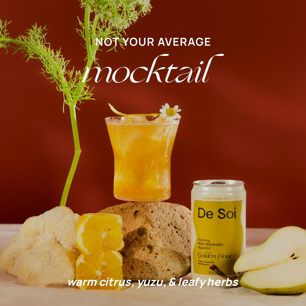 De Soi Golden Hour pour into glass, crisp citrus aroma ideal for gatherings.