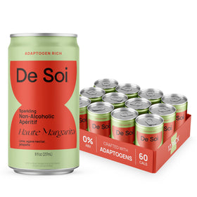 De Soi Haute Margarita can in a festive, alcohol-free setting.