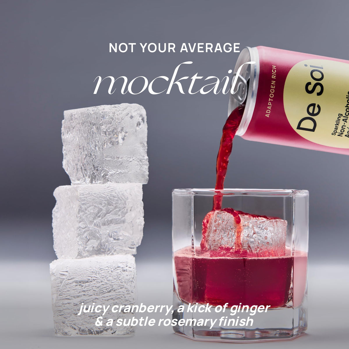 Prominent De Soi label emphasizing adaptogens and clean-label ingredients