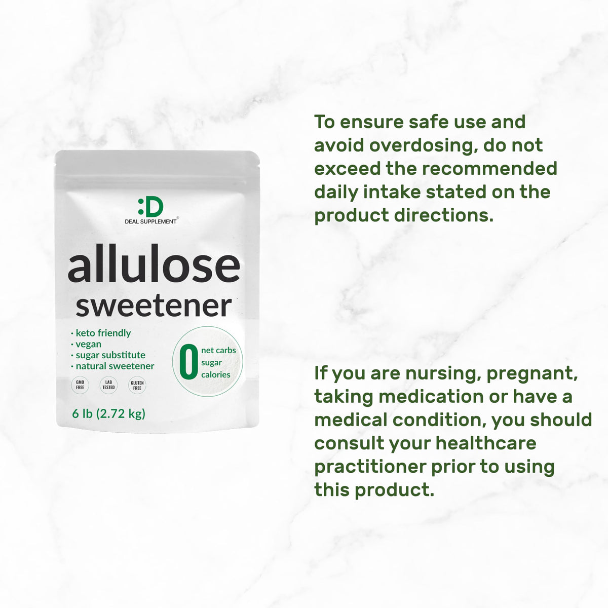 Deal Supplement Allulose stored in pantry with bulk 6-pound bag