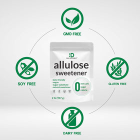 DEAL SUPPLEMENT Allulose packaging highlighting Non-GMO and allergen-free features.