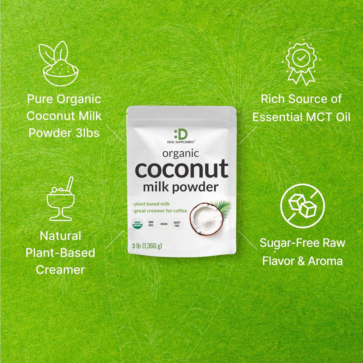 DEAL SUPPLEMENT creamy coconut milk powder in coffee for dairy-free mornings