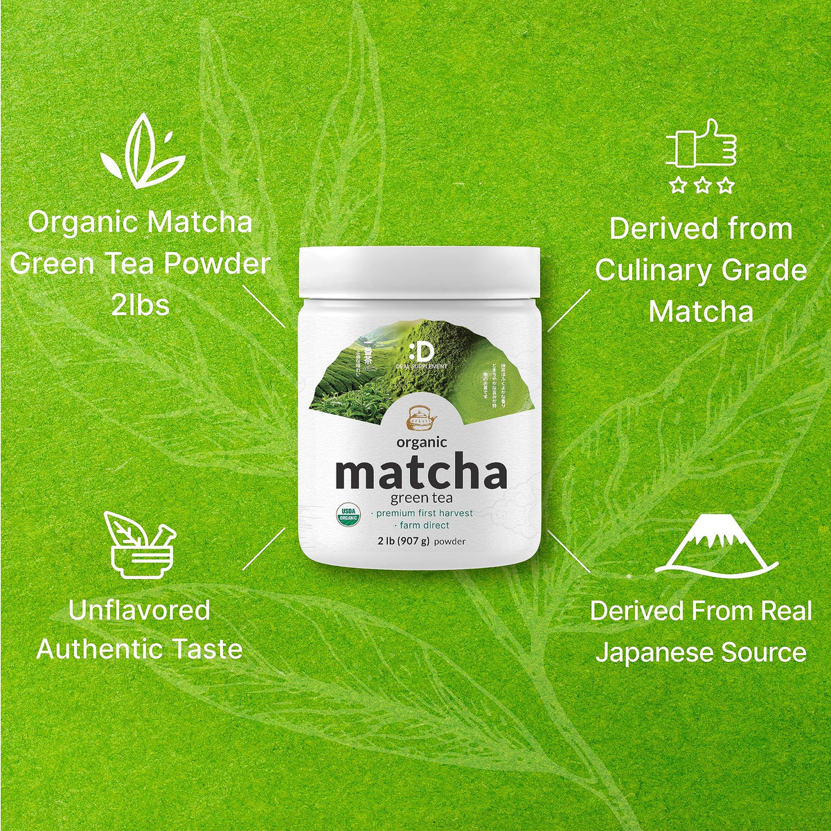 Deal Supplement First Harvest label closeup highlights origin and trusted quality.