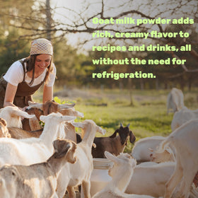 Deal Supplement Goat Milk Powder in tea or coffee, creamy.