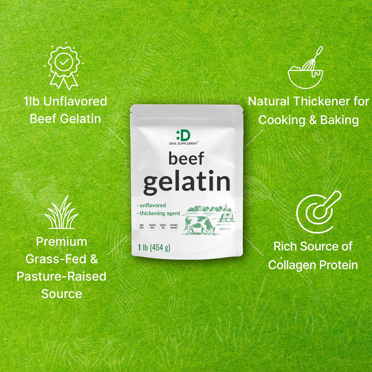 Deal Supplement high collagen protein source supports crafting gummies and desserts