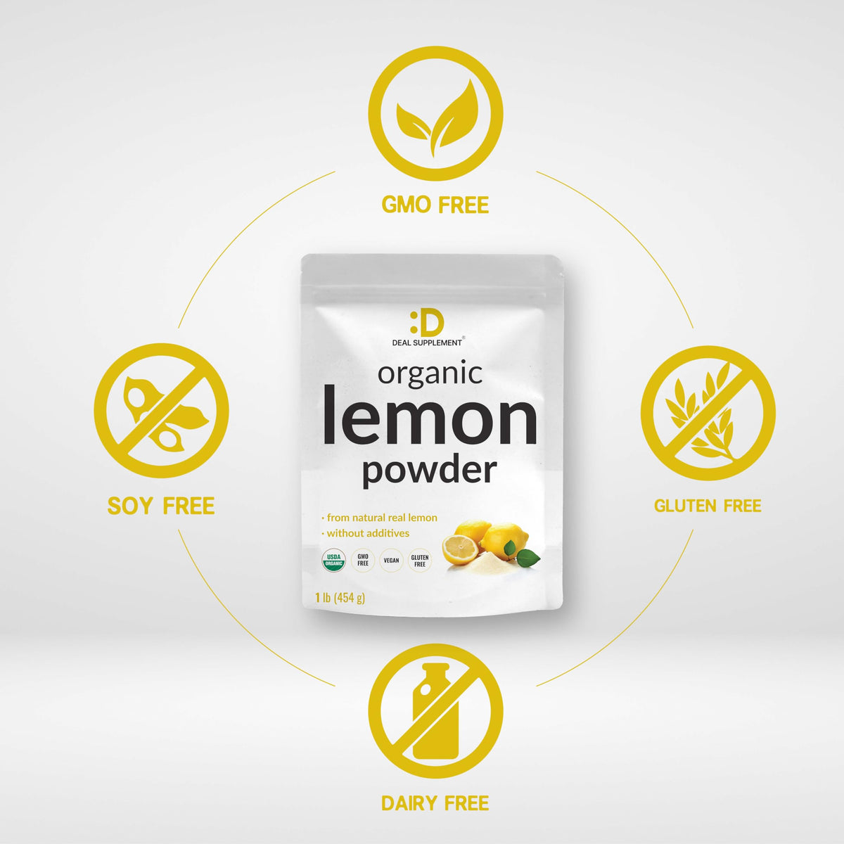 Deal Supplement Organic Lemon Powder tea-mix captures tangy aroma for tea infusions