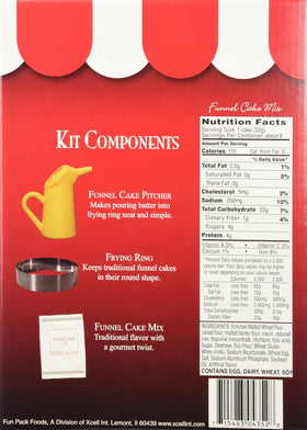 Dean Jacobs funnel cake dry-mix bag ready to whisk and fry.