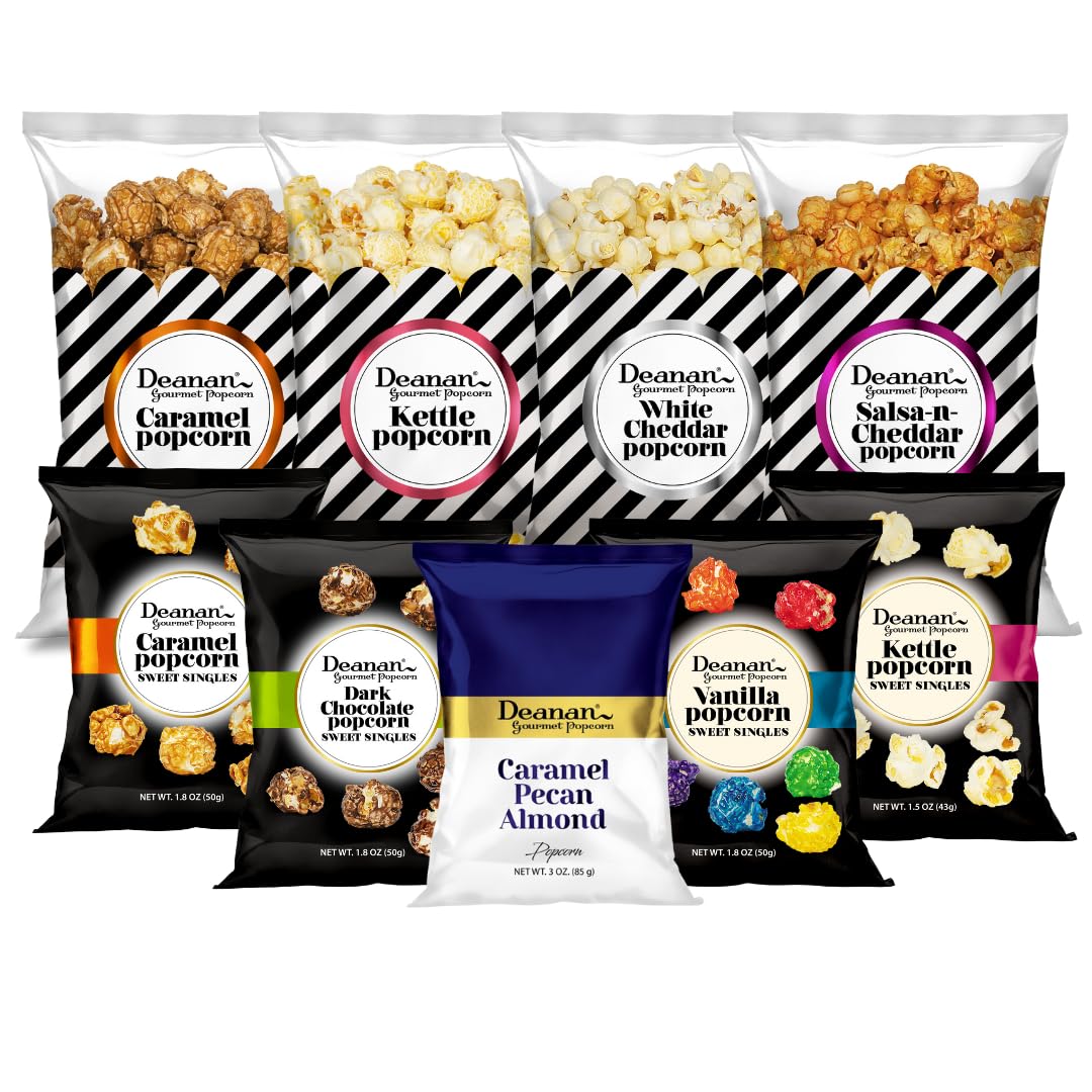 Deanan Gourmet Popcorn Gift Box Sampler outer pack, ideal for gifting occasions.