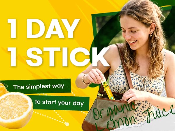 Dear Recipe cold-pressed NFC lemon stick close-up for bold citrus