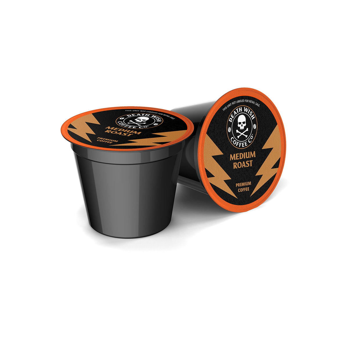 Death Wish Coffee cup with steam conveys bold intensity.