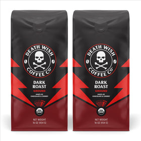 Death Wish Coffee dark roast ground bag 16oz for bold mornings