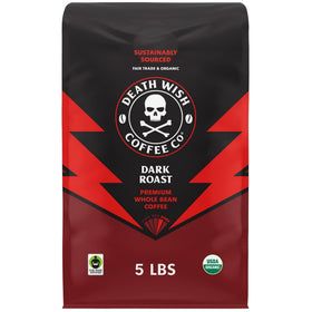 Death Wish Coffee dark roast whole bean 80 oz with bold aroma for energized mornings
