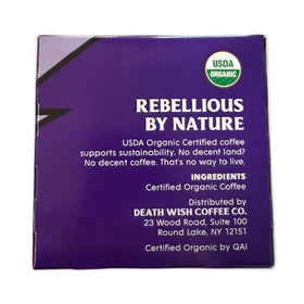 Death Wish Coffee Espresso Roast pods provide high caffeine content for bold energy boosts.