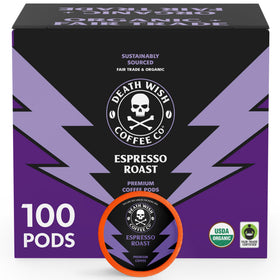 Death Wish Coffee Espresso Roast Pods provide a bold, high-caffeine start to your morning