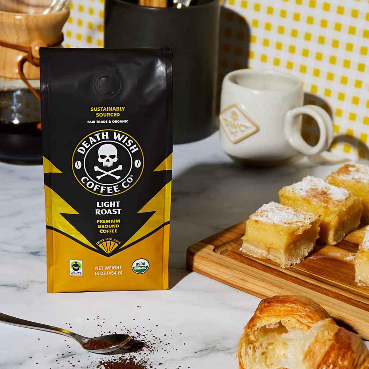 Death Wish coffee beans hint at agave and golden raisin notes