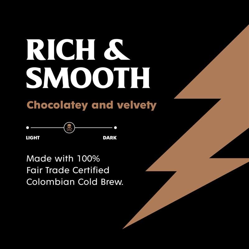 Death Wish Coffee mocha latte poured over ice for a creamy, refreshing sip.