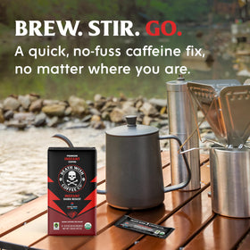 Death Wish Coffee organic certification seal image, premium organic blend for mindful brewing.