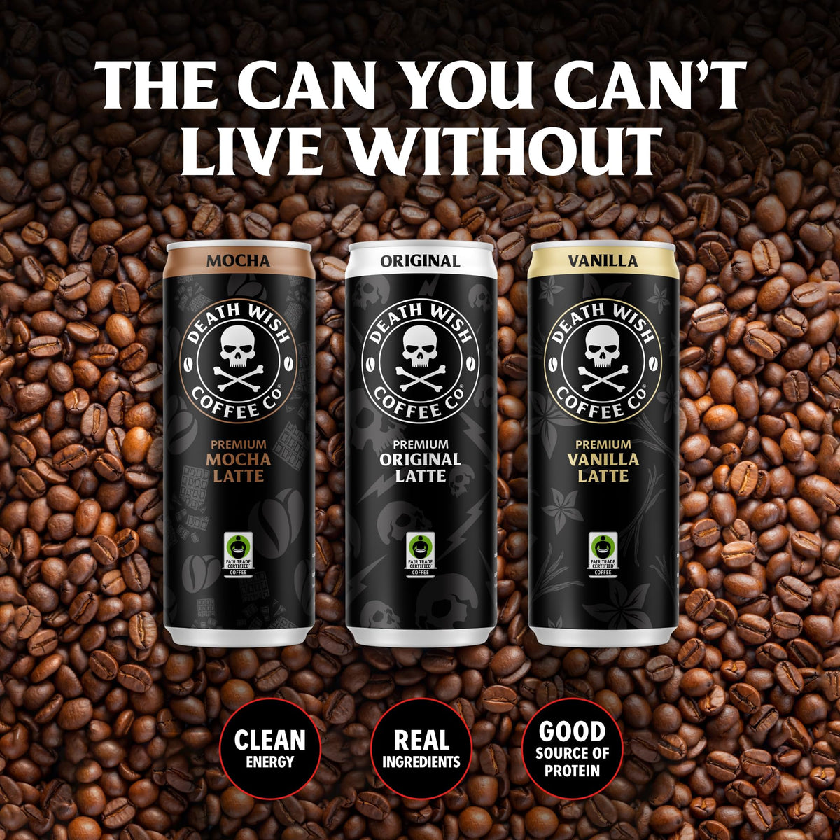 Death Wish Coffee refrigerate-after-opening label reminding cold storage for best flavor.