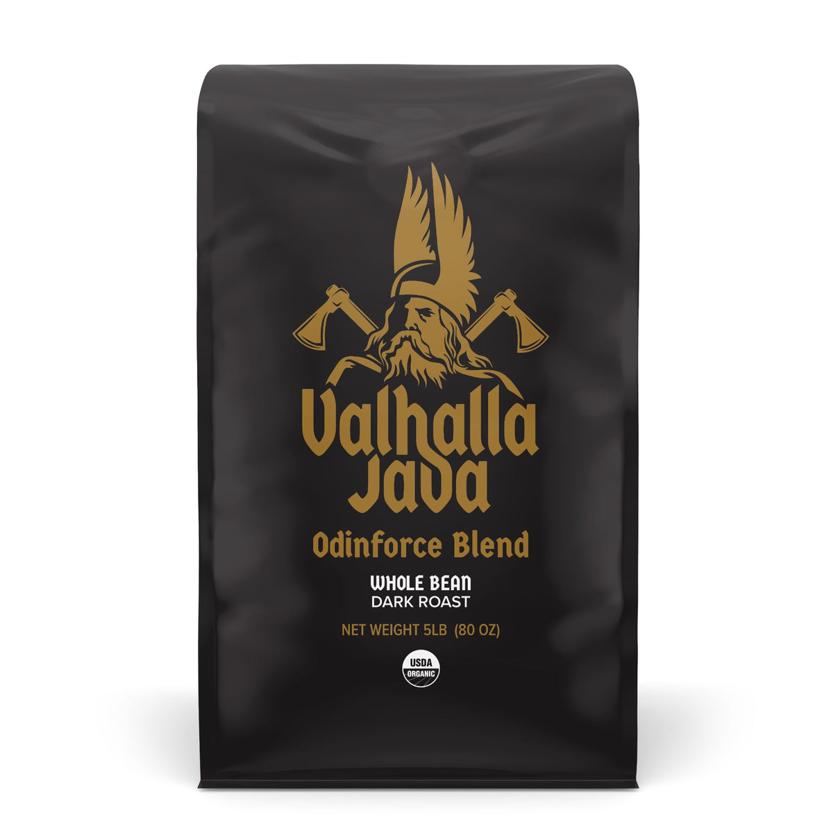 Death Wish Valhalla Java bag on counter for bold mornings.