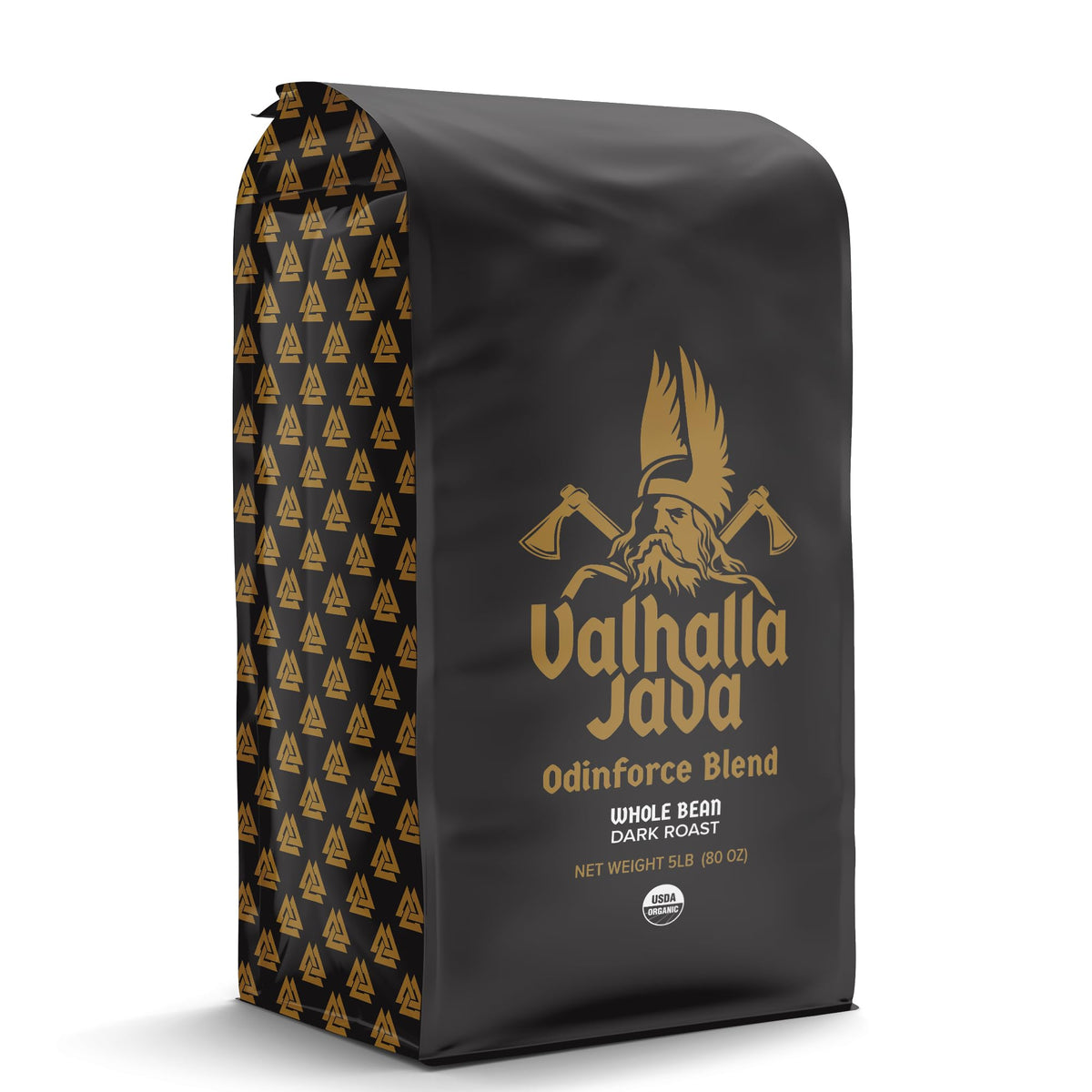 Close-up of Death Wish Valhalla Java beans showing rich roast and aroma.