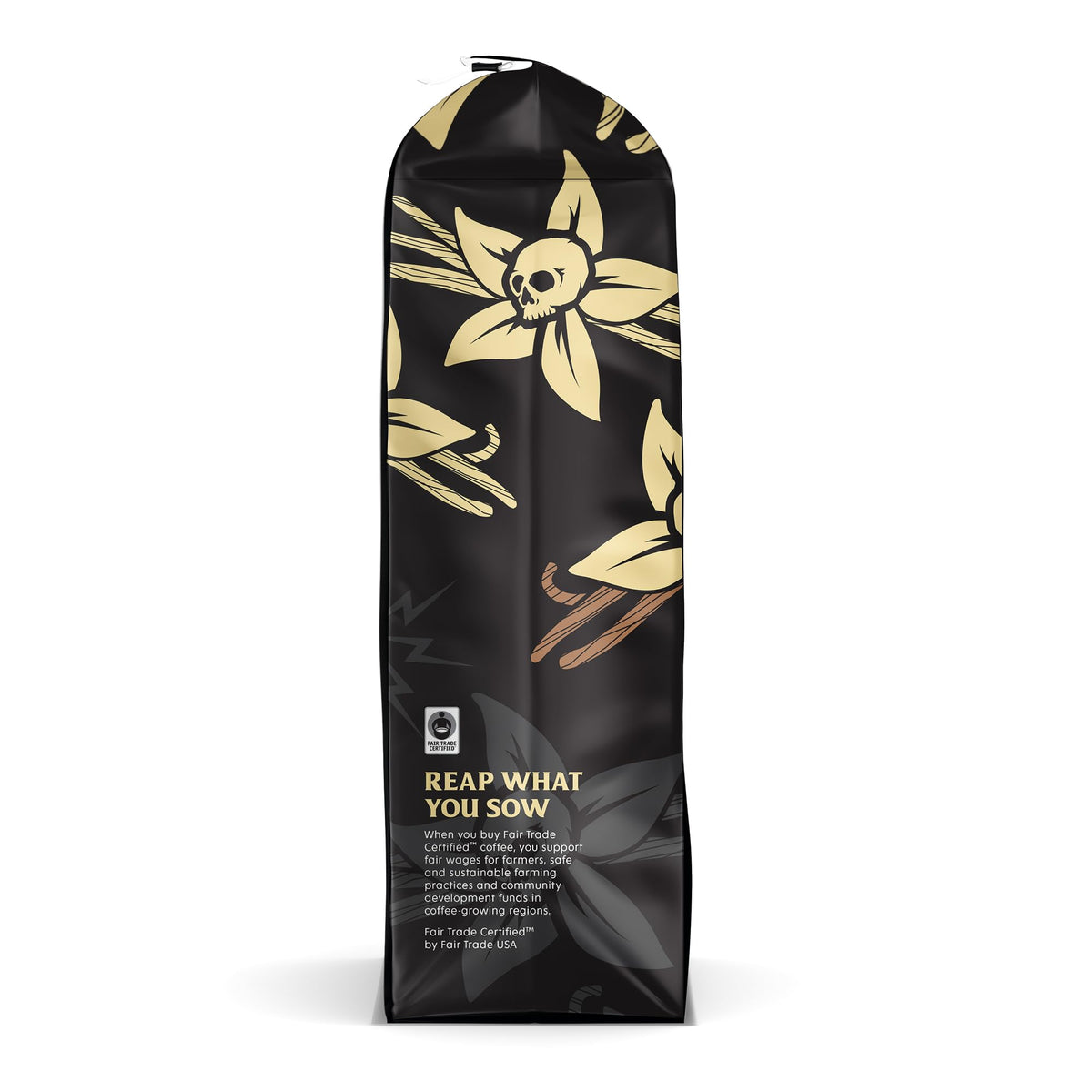 Death Wish Coffee Vanilla Ground Coffee on kitchen counter ready to brew.
