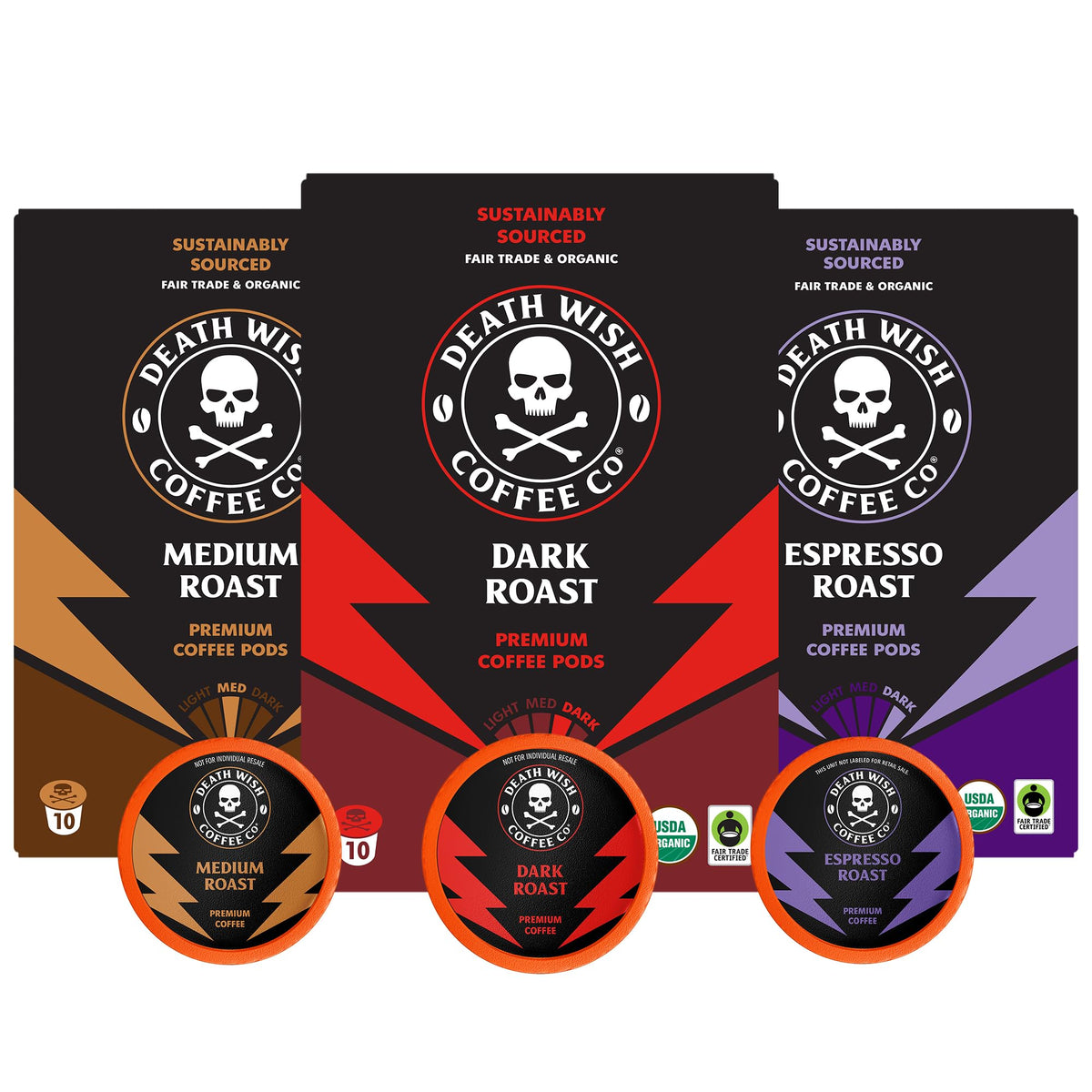 Death Wish Coffee variety-pack unboxing shows bold roasts for busy mornings.