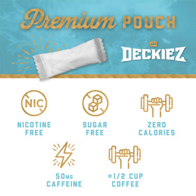 Deckiez energy pouches can front view highlighting sugar-free caffeine
