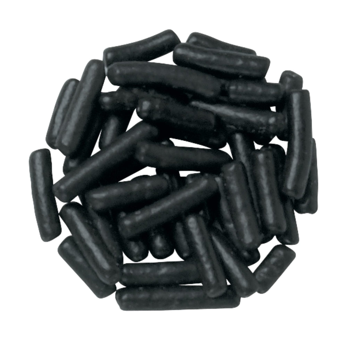 DecoPac Black Sprinkles sprinkled on cakes and cupcakes for dramatic contrast