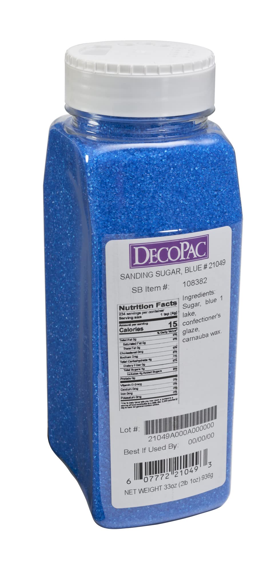 DecoPac blue edible sprinkles on cakes and cupcakes enhance celebration treats.