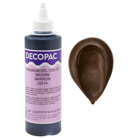 DecoPac brown gel color bottle for vibrant frosting results
