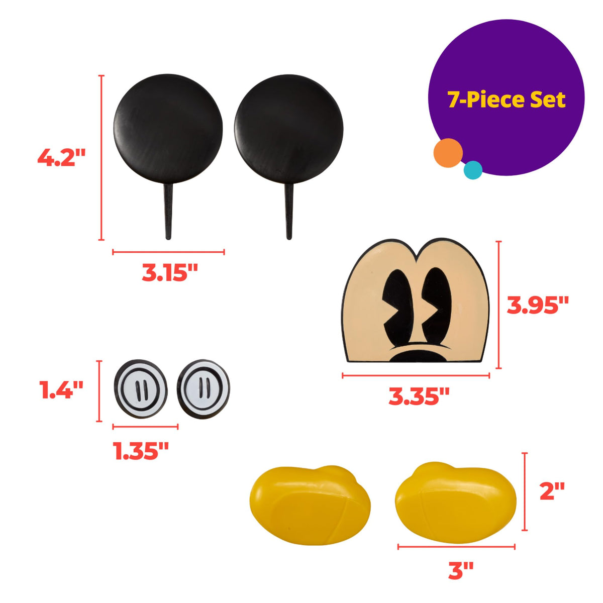 DecoSet Disney Mickey Mouse shoes: sturdy detail adds realism and stability.