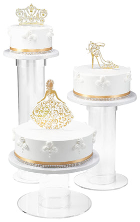 DecoPac Gold Quinceanera kit contents ready for decorating.