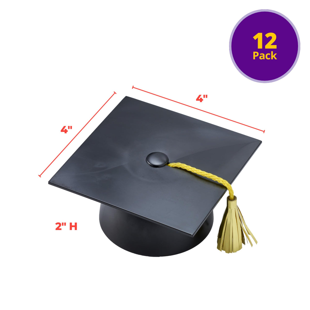 DecoPac black grad cap topper on a tiered cake for graduation theme