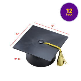 DecoPac black grad cap topper on a tiered cake for graduation theme