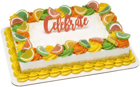 Hands sprinkling DecoPac orange sugar for quick dessert decoration.