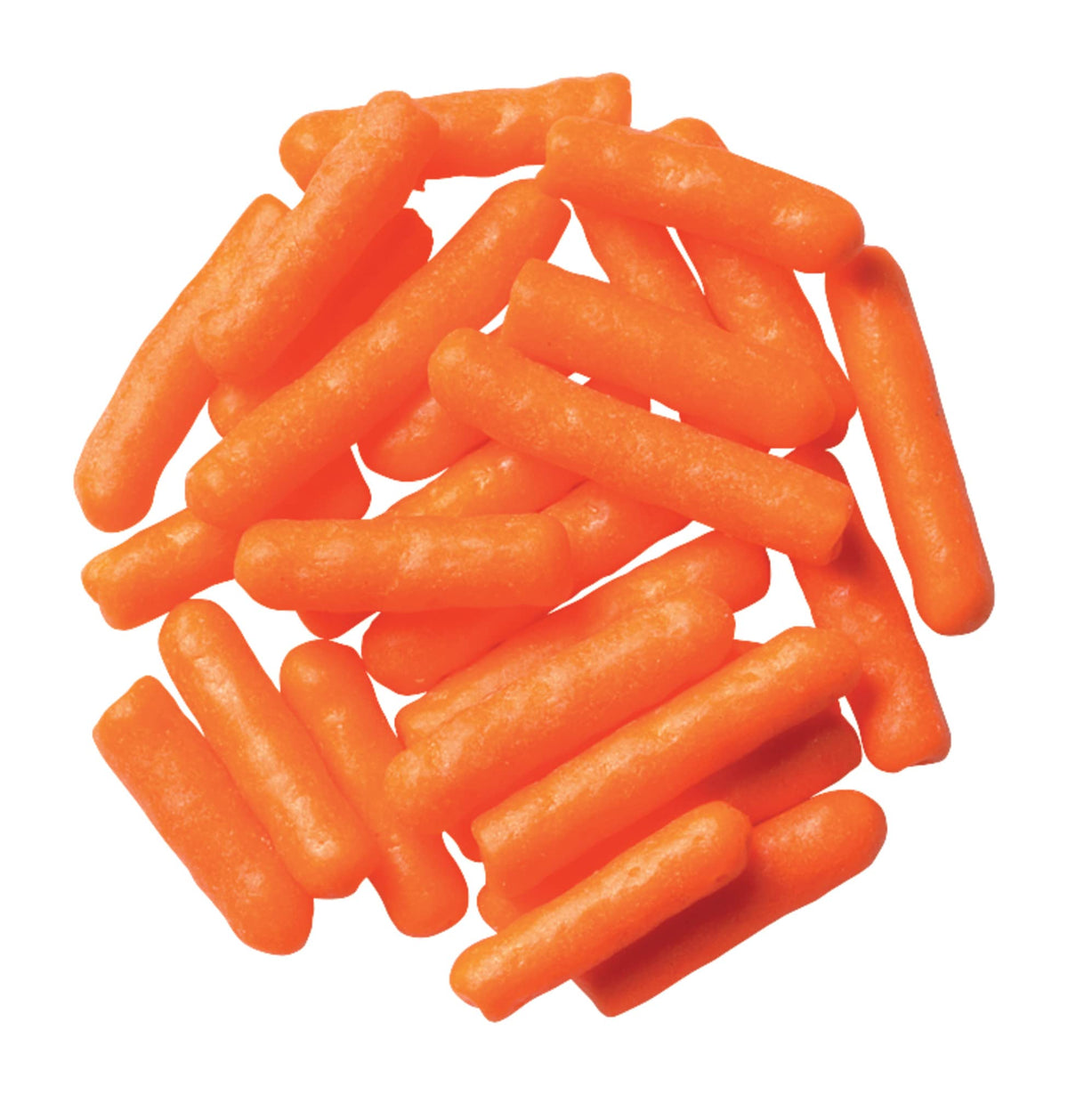 DecoPac Orange Sprinkles jar side view; bulk capacity for daily decorating.
