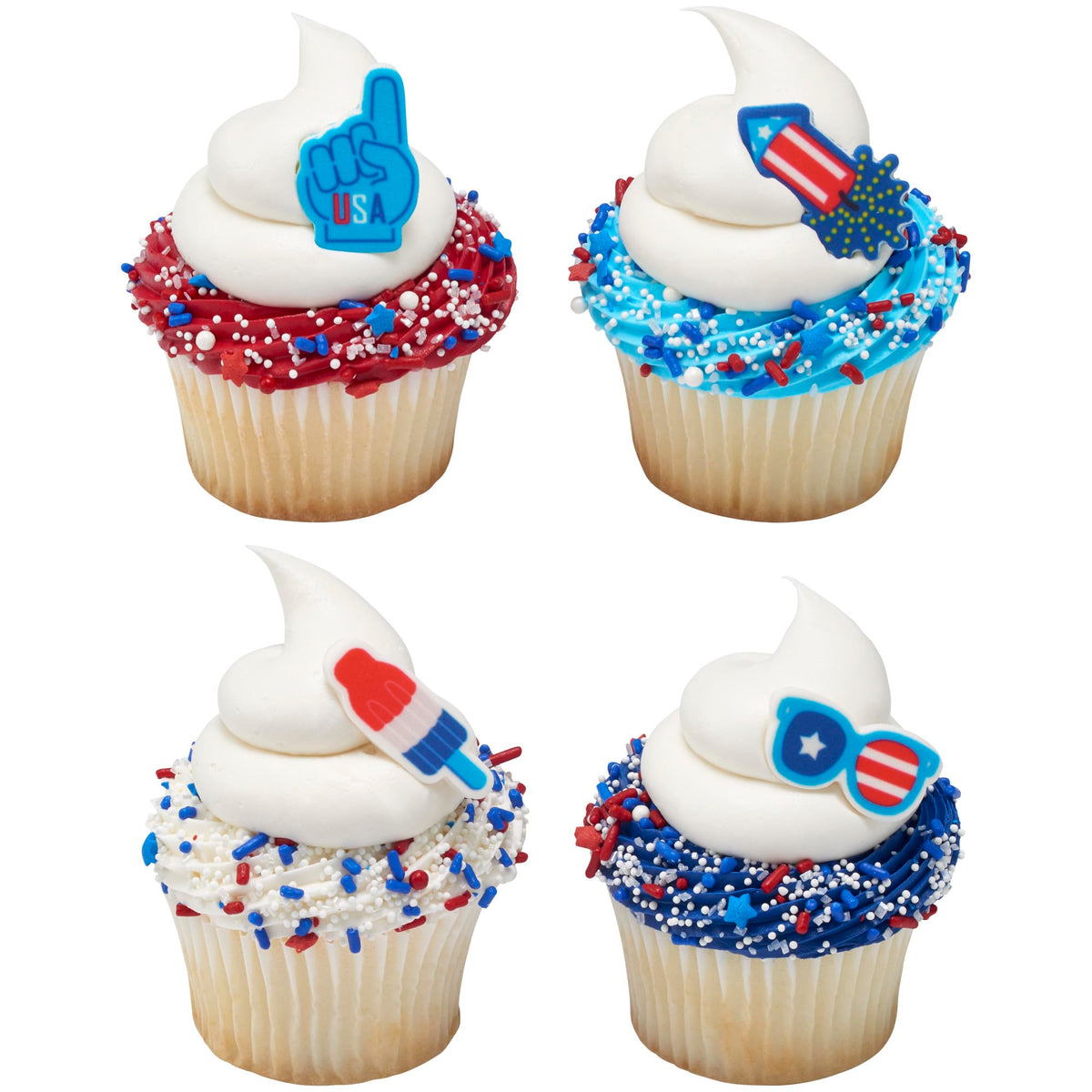 DecoPac patriotic fusion mix packaging keeps sprinkles organized.