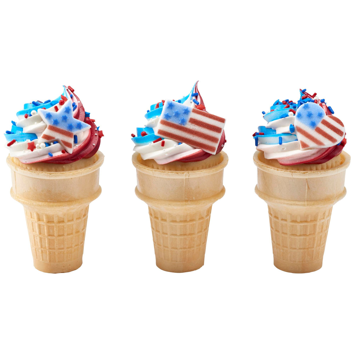 DecoPac sprinkles on ice cream create patriotic dessert flair.