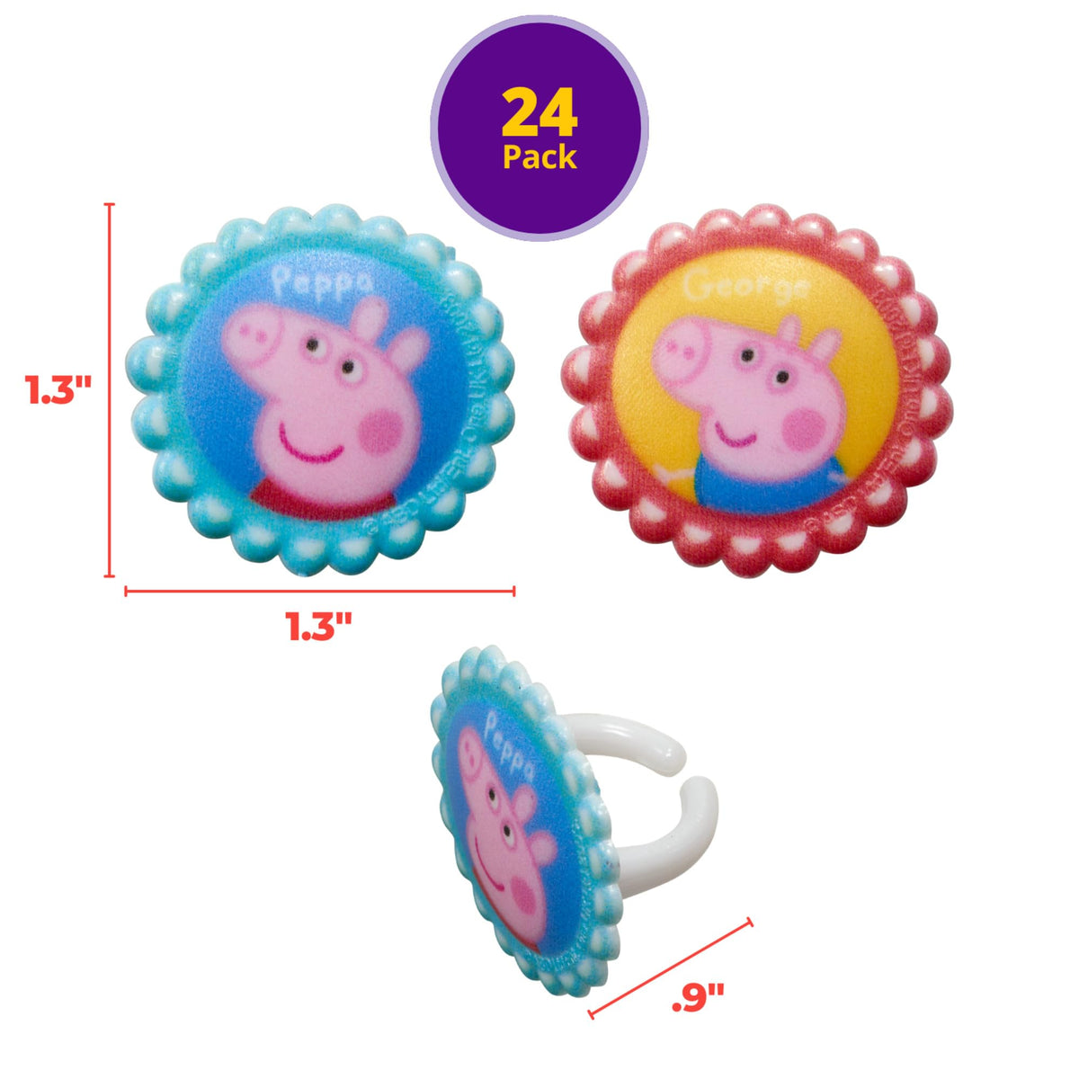 DecoPac Peppa and George blue-yellow design adds color to cupcakes