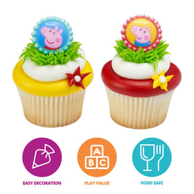DecoPac Peppa Pig siblings 3D cake toppers decorate cakes with licensed charm