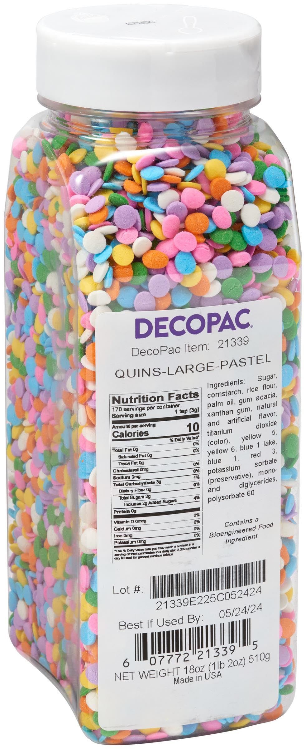 DecoPac Quins decorate celebration cake with texture and definition.