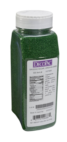 Close-up of green sugar sprinkles for baking decoration