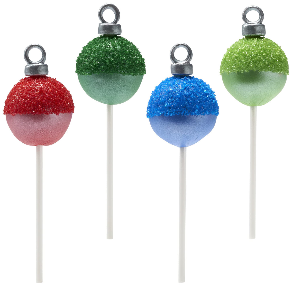 Royal icing decorated with green DecoPac sugar crystals