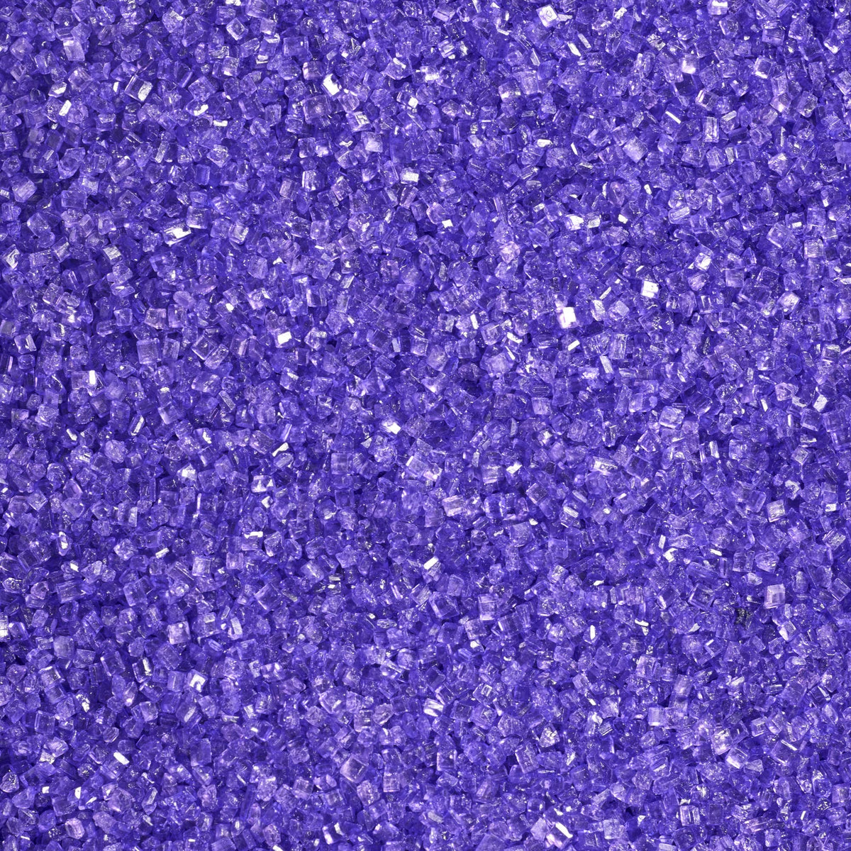 DecoPac lavender purple sanding sugar in a jar, top view for cake sparkle