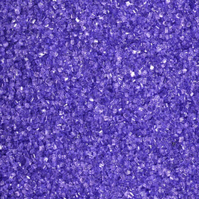 DecoPac lavender purple sanding sugar in a jar, top view for cake sparkle
